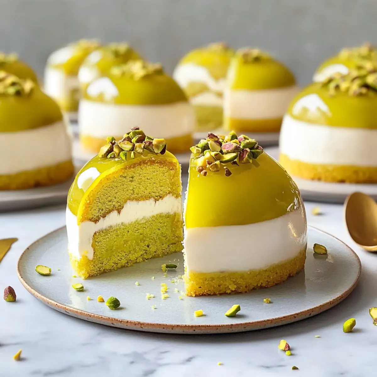 Pistachio & Meyer Lemon Mousse Cakes for a Refreshing Treat