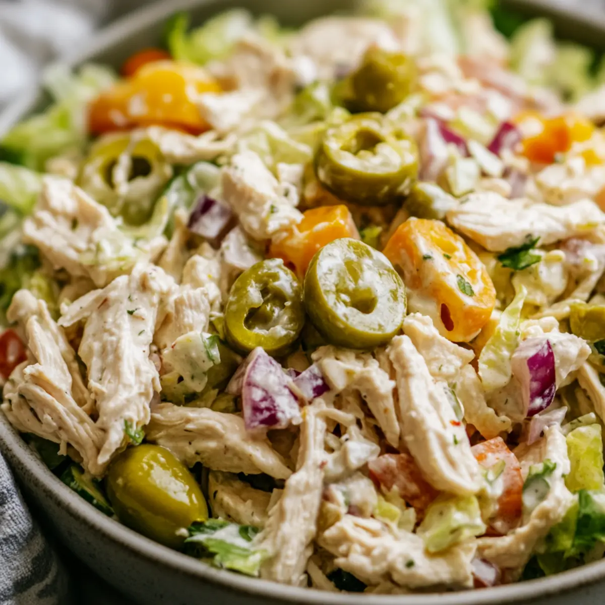 High Protein Pepperoncini Chicken Salad for Flavorful Lunches