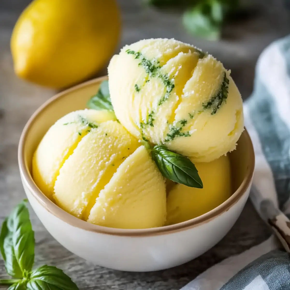 Lemon Basil Sorbet: Refreshing & Guilt-Free Summer Treat