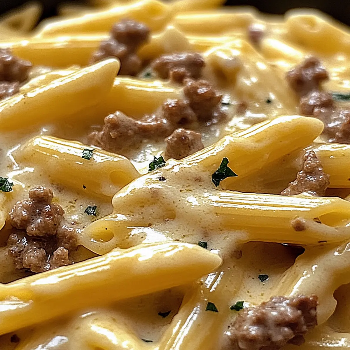 Creamy Cheesy Penne with Garlic Butter Beef in Just 30 Minutes