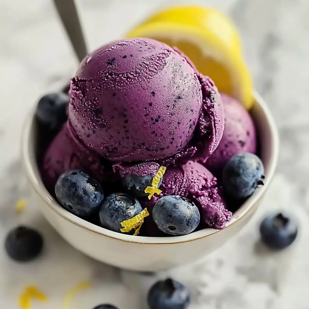 No Churn Blueberry Lemon Sorbet for a Refreshing Summer Treat