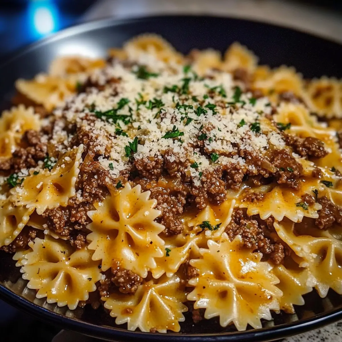 Creamy Cheesy Bowtie Pasta with Cajun Ground Beef Delight