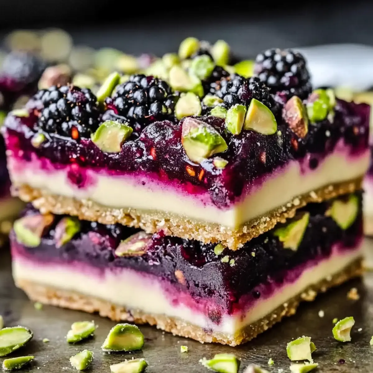 Blackberry Pistachio Dream Bars: A Decadent No-Bake Treat