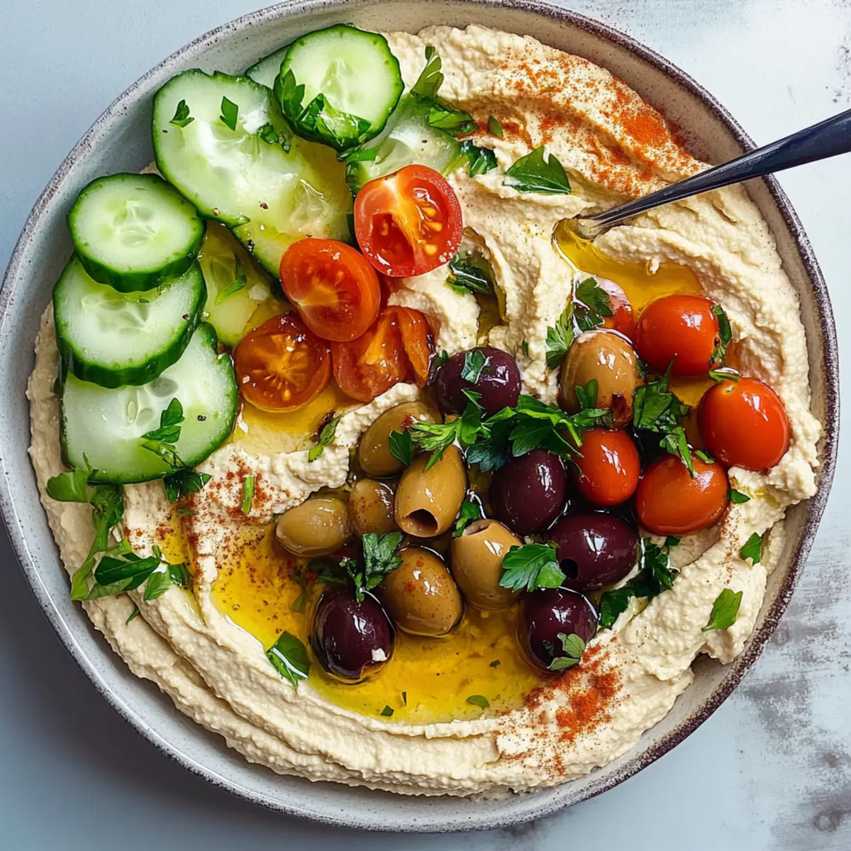 Greek Style Loaded Hummus That Elevates Your Entertaining Game