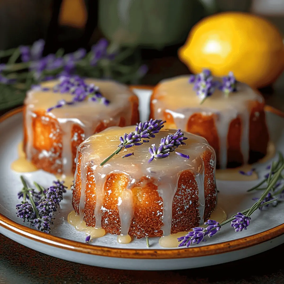Ultimate Mini Lemon Cakes with Lavender Glaze to Dazzle Guests