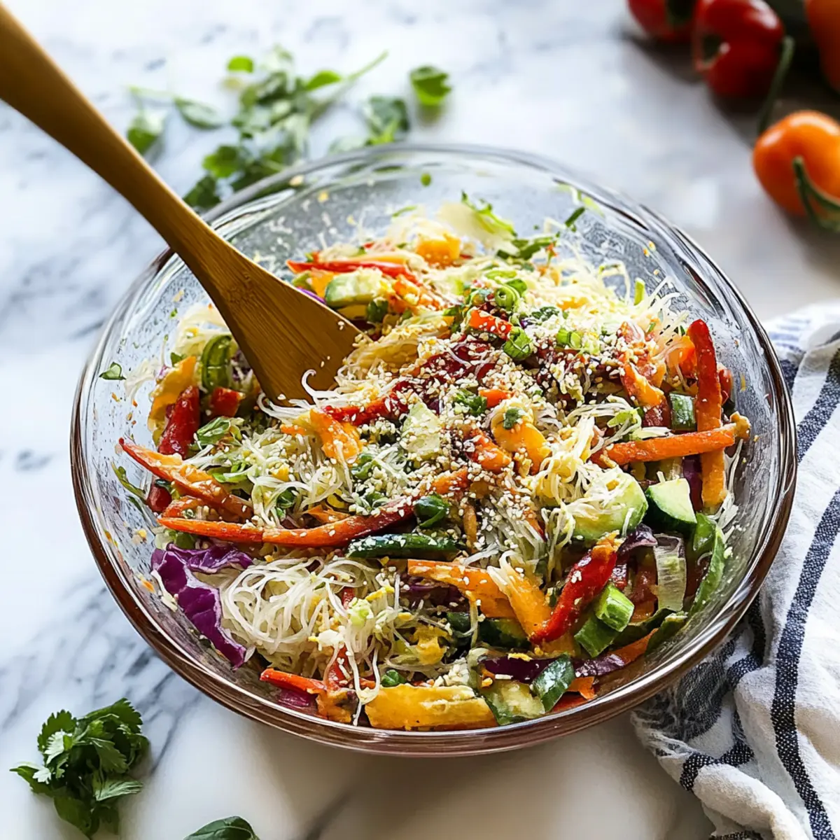 Vibrant Spring Roll Salad with Spicy Ginger Dressing Delight