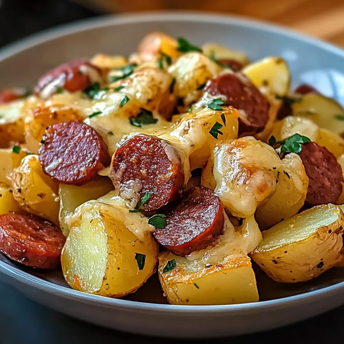 Cheesy Kielbasa and Potatoes: A Cozy Comfort Food Delight
