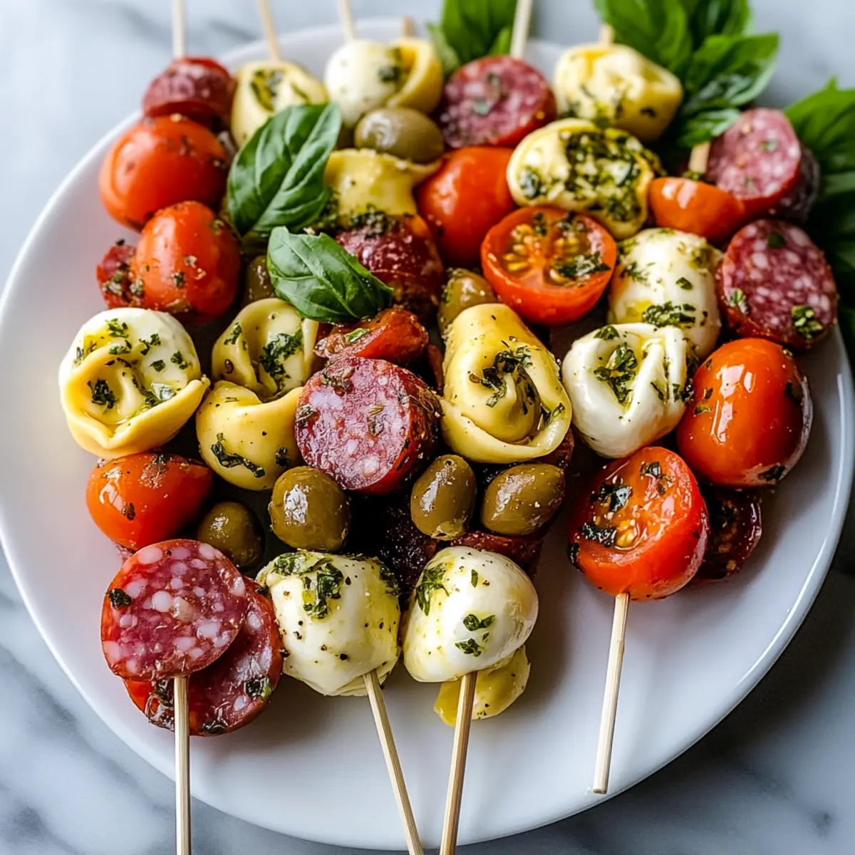 Colorful Italian Antipasto Skewers for Effortless Entertaining