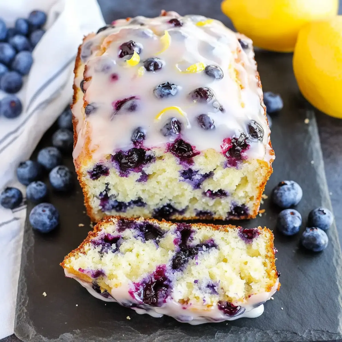Moist Lemon Blueberry Bread with Zesty Lemon Glaze Delight