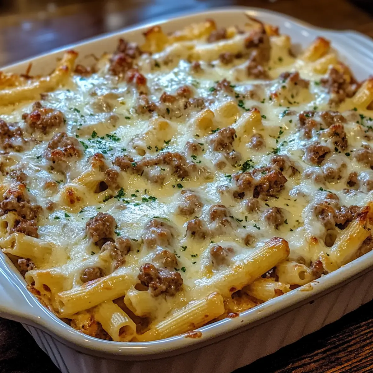 Creamy Beef Alfredo Ziti Casserole for Effortless Comfort