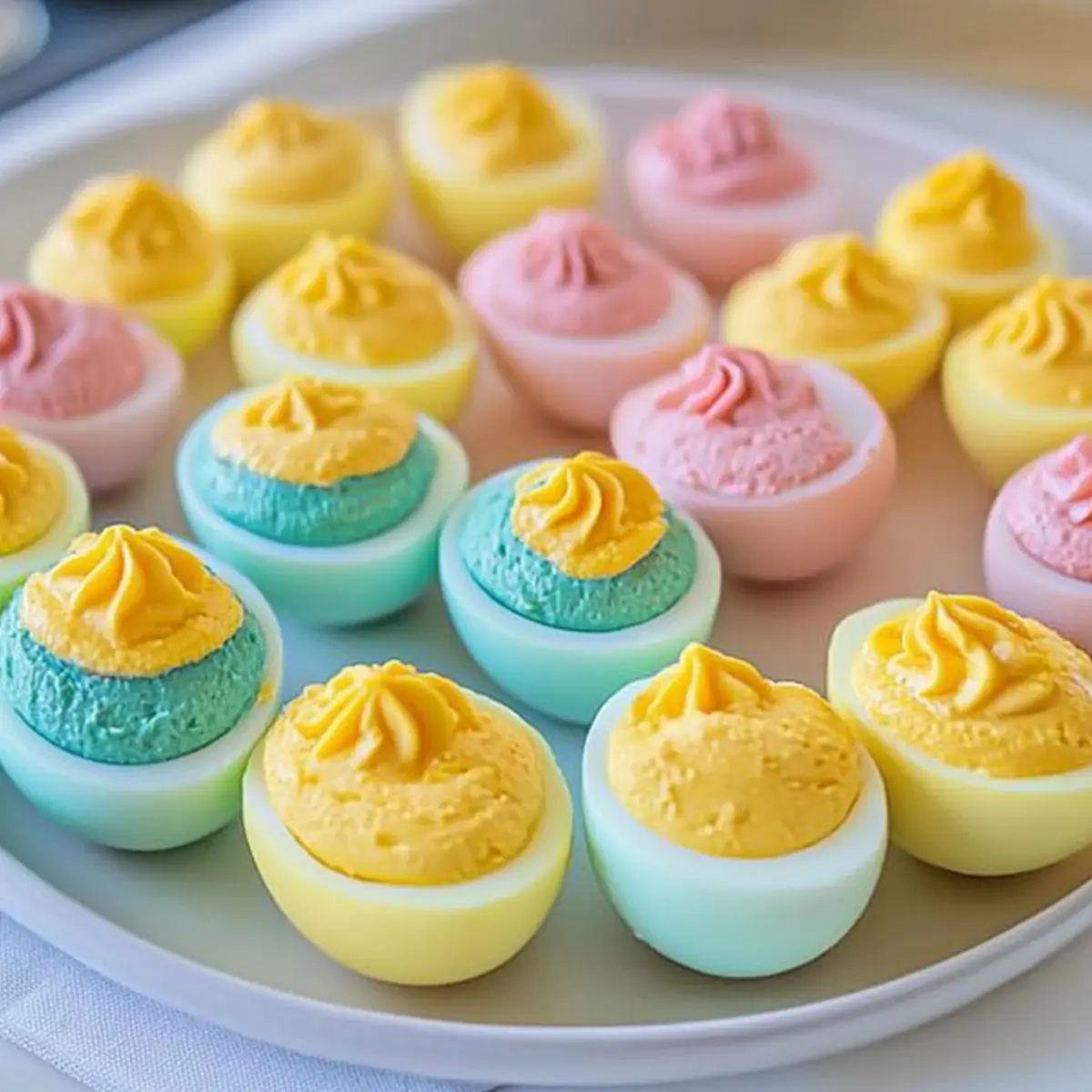 Vibrant Colored Easter Deviled Eggs for a Festive Touch