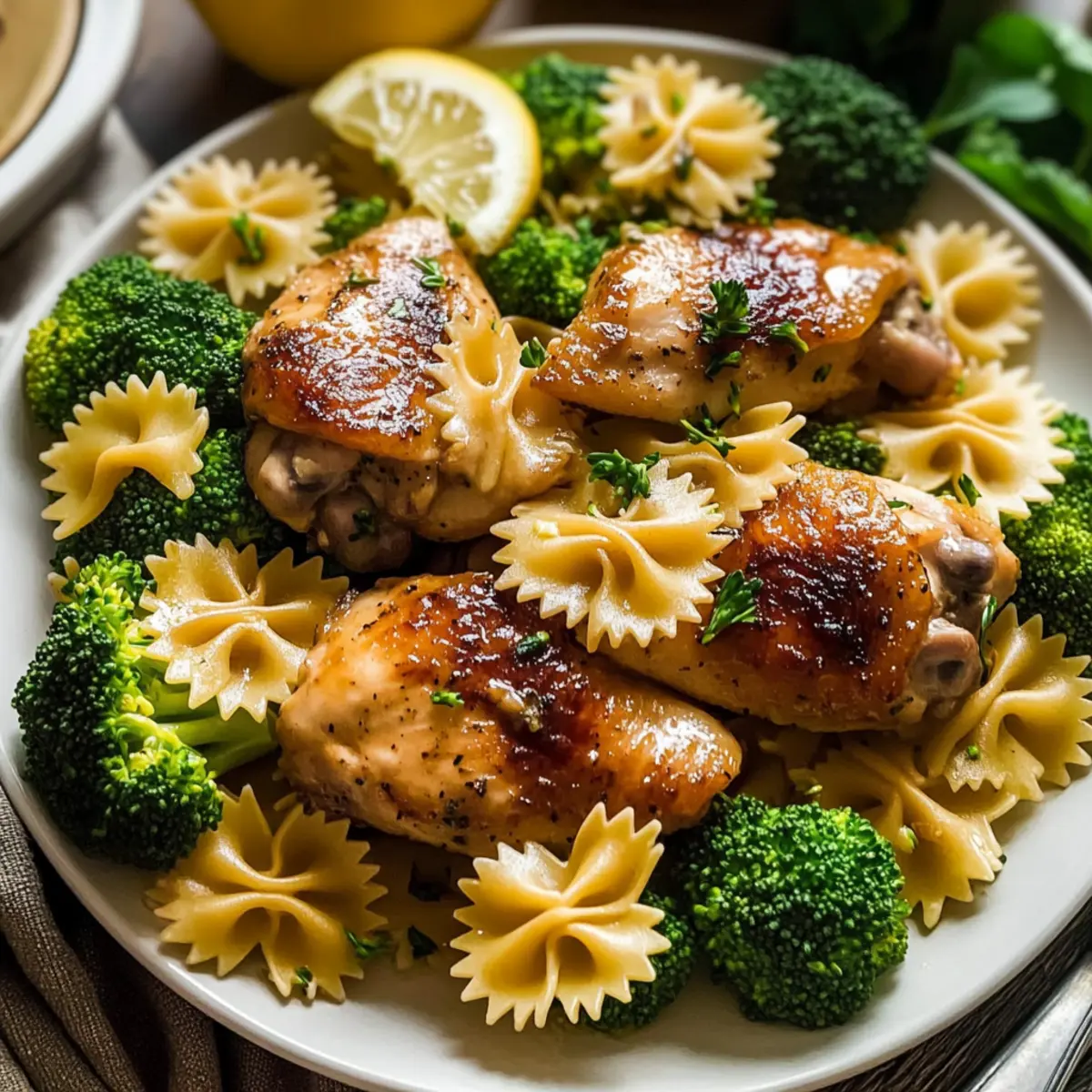 Cowboy Butter Lemon Bowtie Chicken with Broccoli Bliss