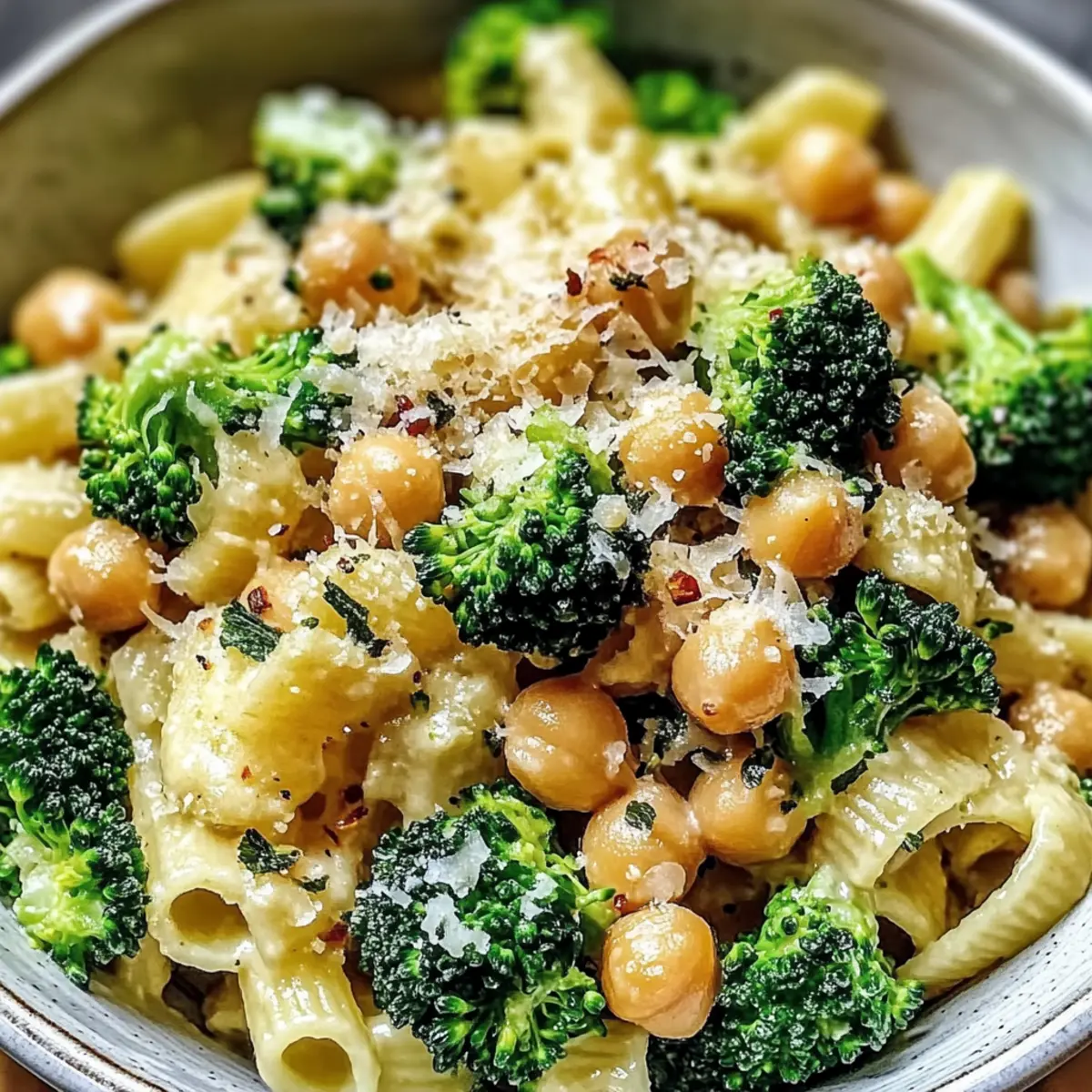 Delicious Broccoli Chickpea Pasta with Garlic Olive Oil Magic
