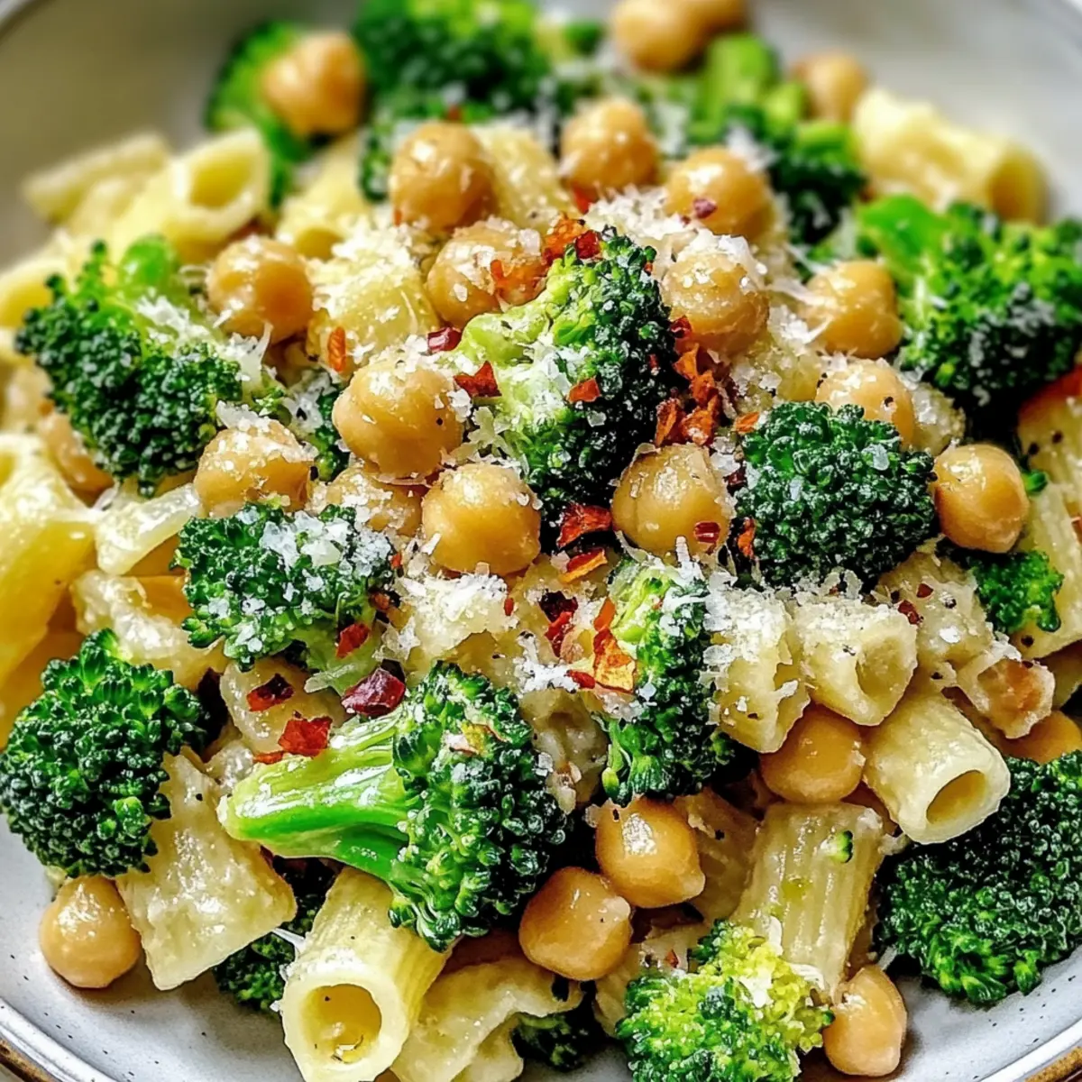 Broccoli Chickpea Pasta with Garlic Olive Oil – Easy Vegan Goodness