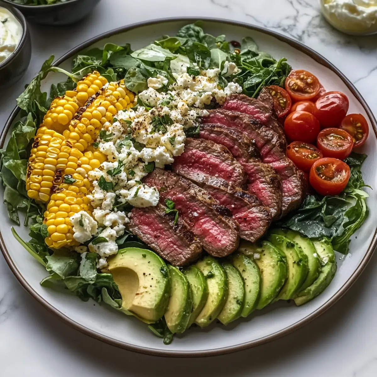 Savory Steak Cobb Salad with Herb Vinaigrette Delight