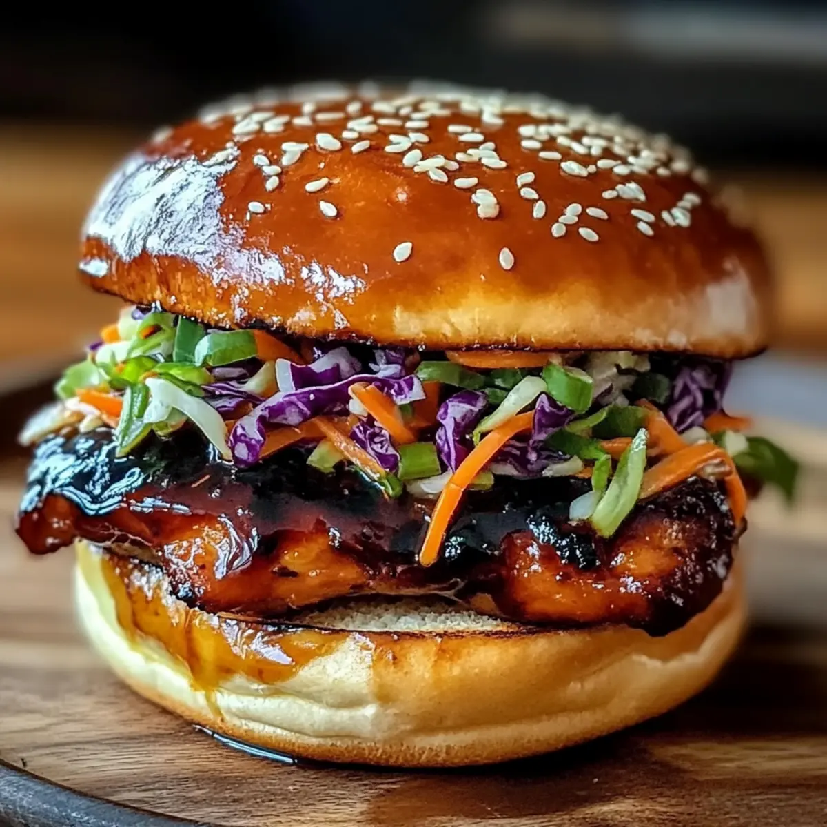 Korean BBQ Chicken Sandwich with Crunchy Slaw Delight