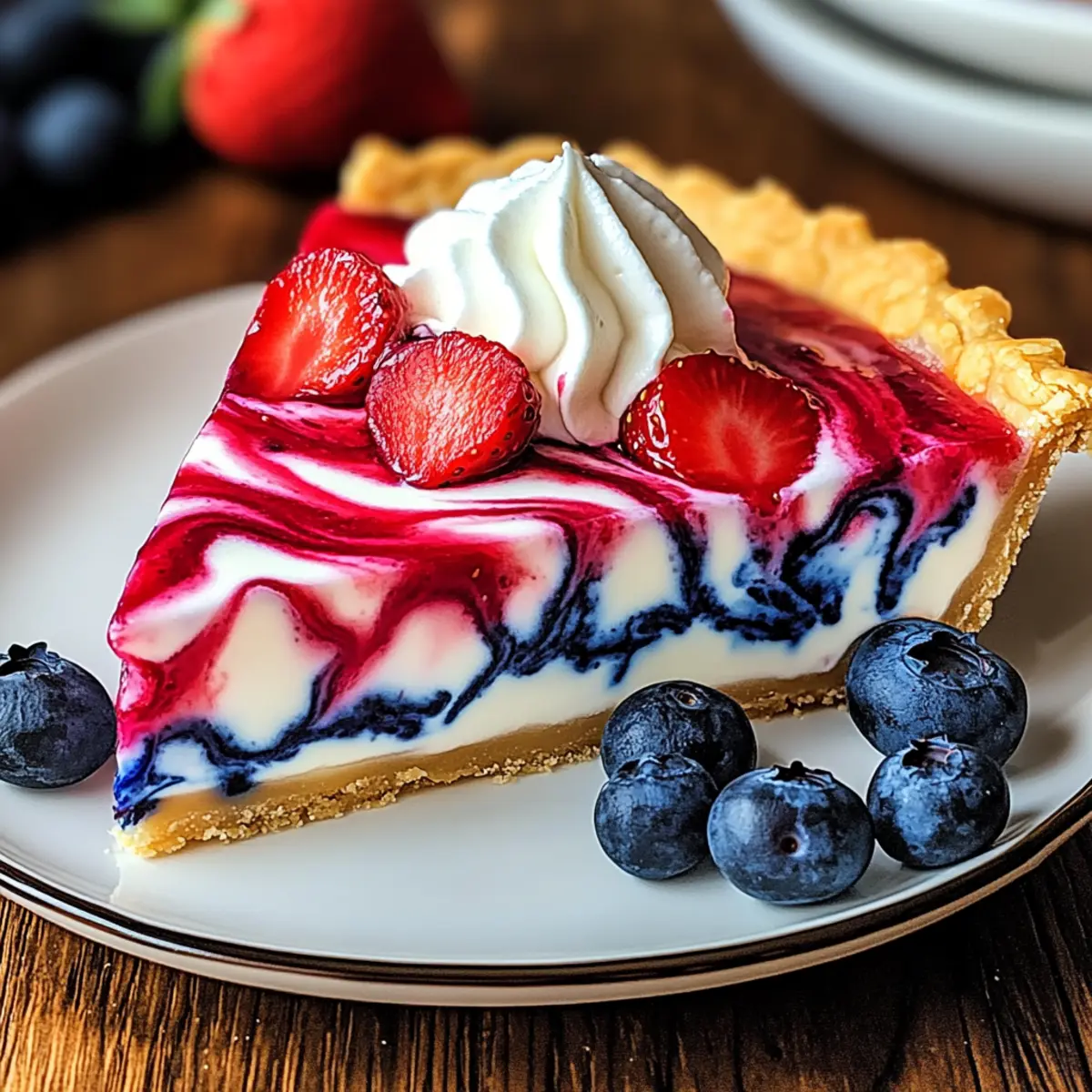 Colorful 4th of July Swirl Pie: A Refreshing No-Bake Treat