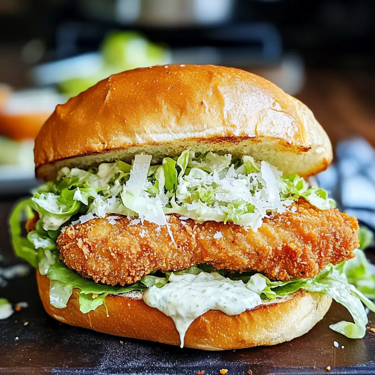 Delicious Crispy Chicken Caesar Sandwich for Guilt-Free Indulgence