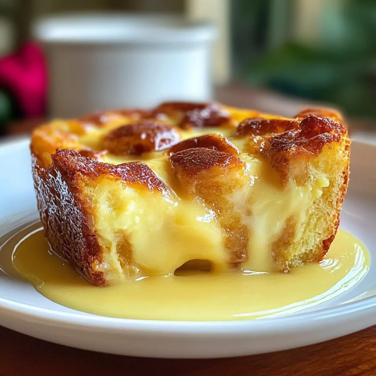 Delightful Custard Bread Pudding with Velvety Vanilla Sauce