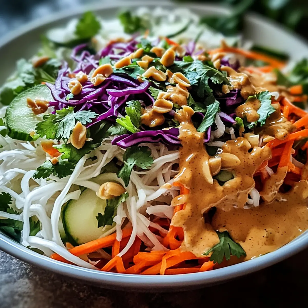 Zesty Spring Roll Salad with Peanut Dressing to Excite Your Tastebuds
