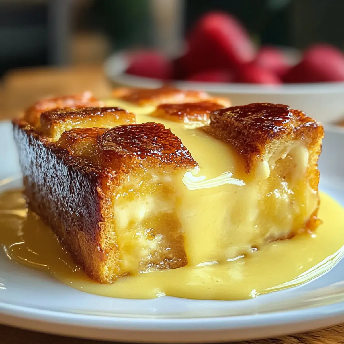 Decadent Custard Bread Pudding with Vanilla Sauce Bliss