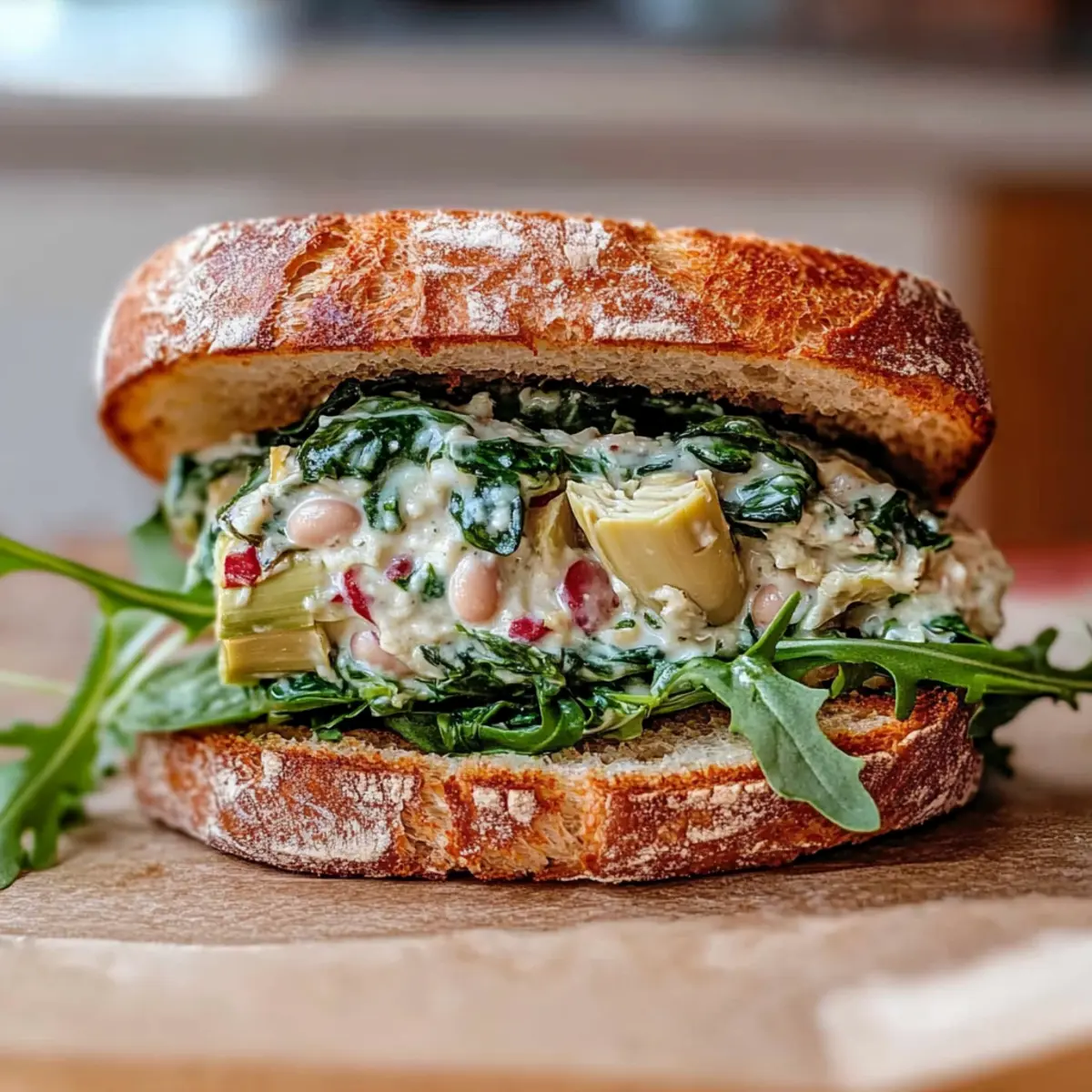 Savory Spinach Artichoke White Bean Sandwich for Plant Lovers