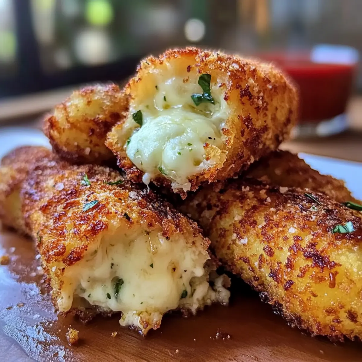 Crispy Air Fryer Mozzarella Sticks with a Gooey Surprise