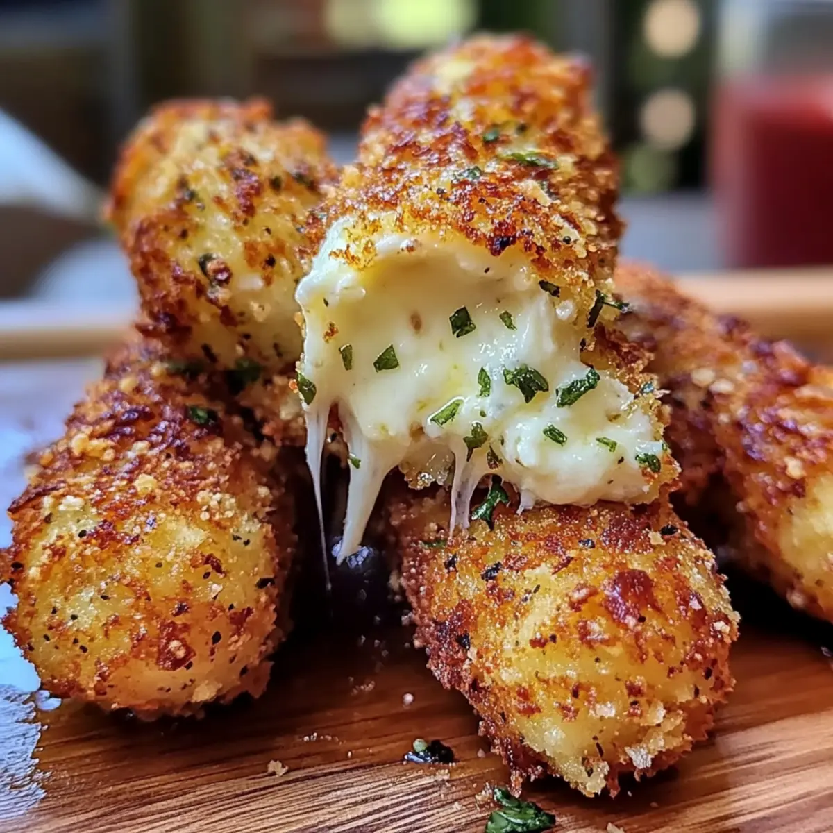 Crispy Air Fryer Mozzarella Sticks with a Gooey Surprise