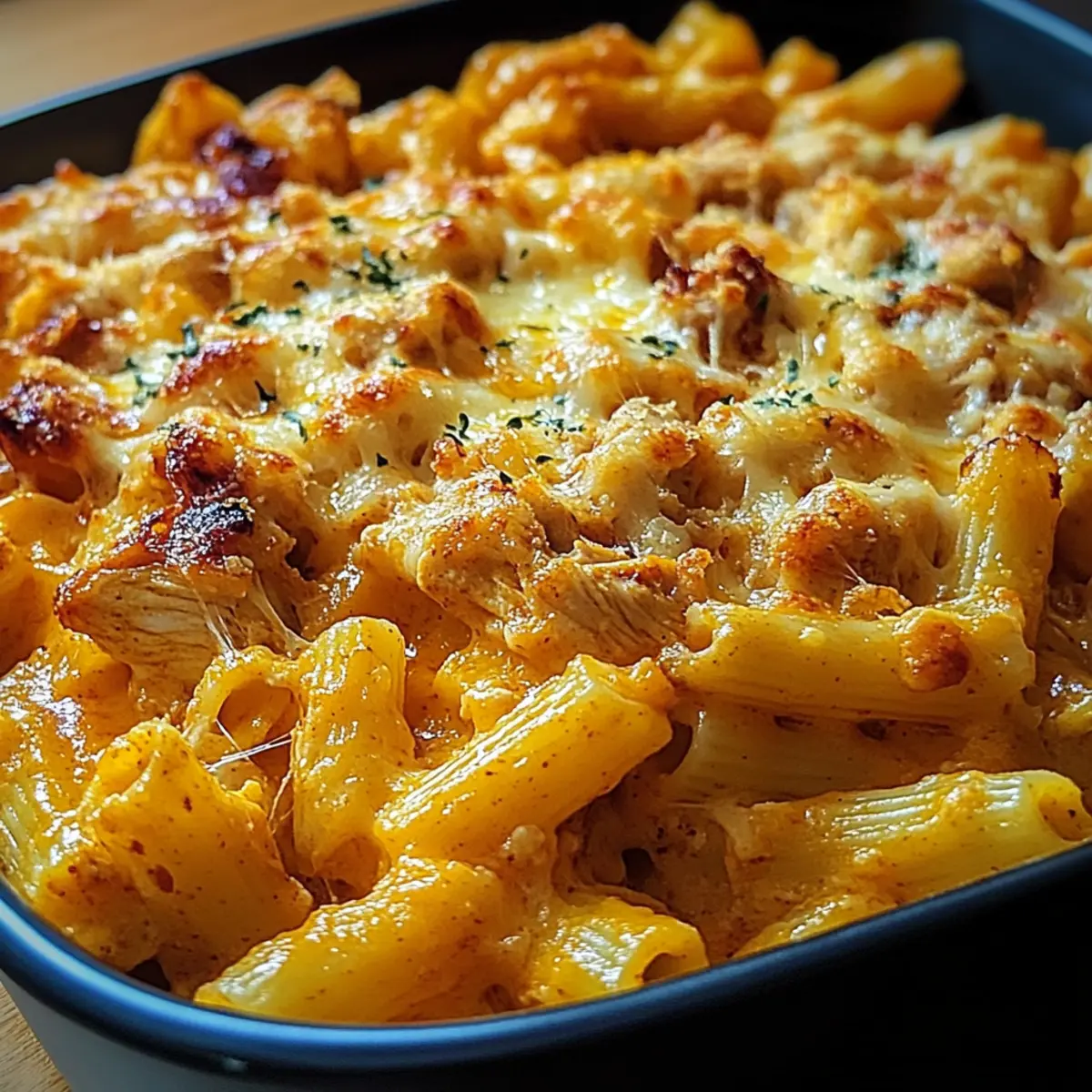 Smoky BBQ Chicken & Cheddar Pasta Bake for Cozy Nights