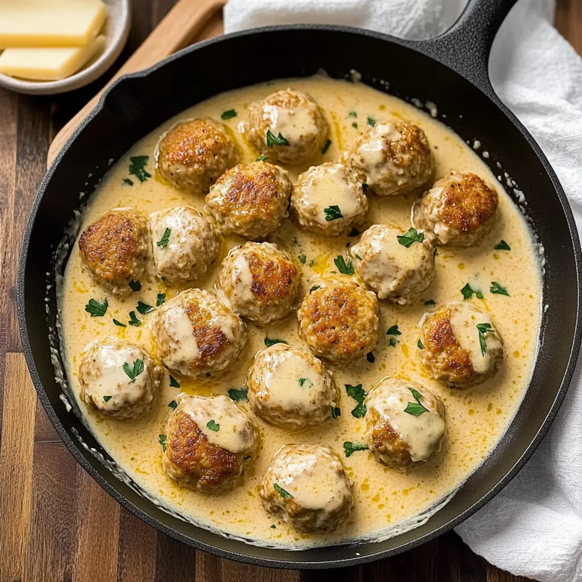 Keto Turkey Meatballs in Creamy Parmesan Bliss