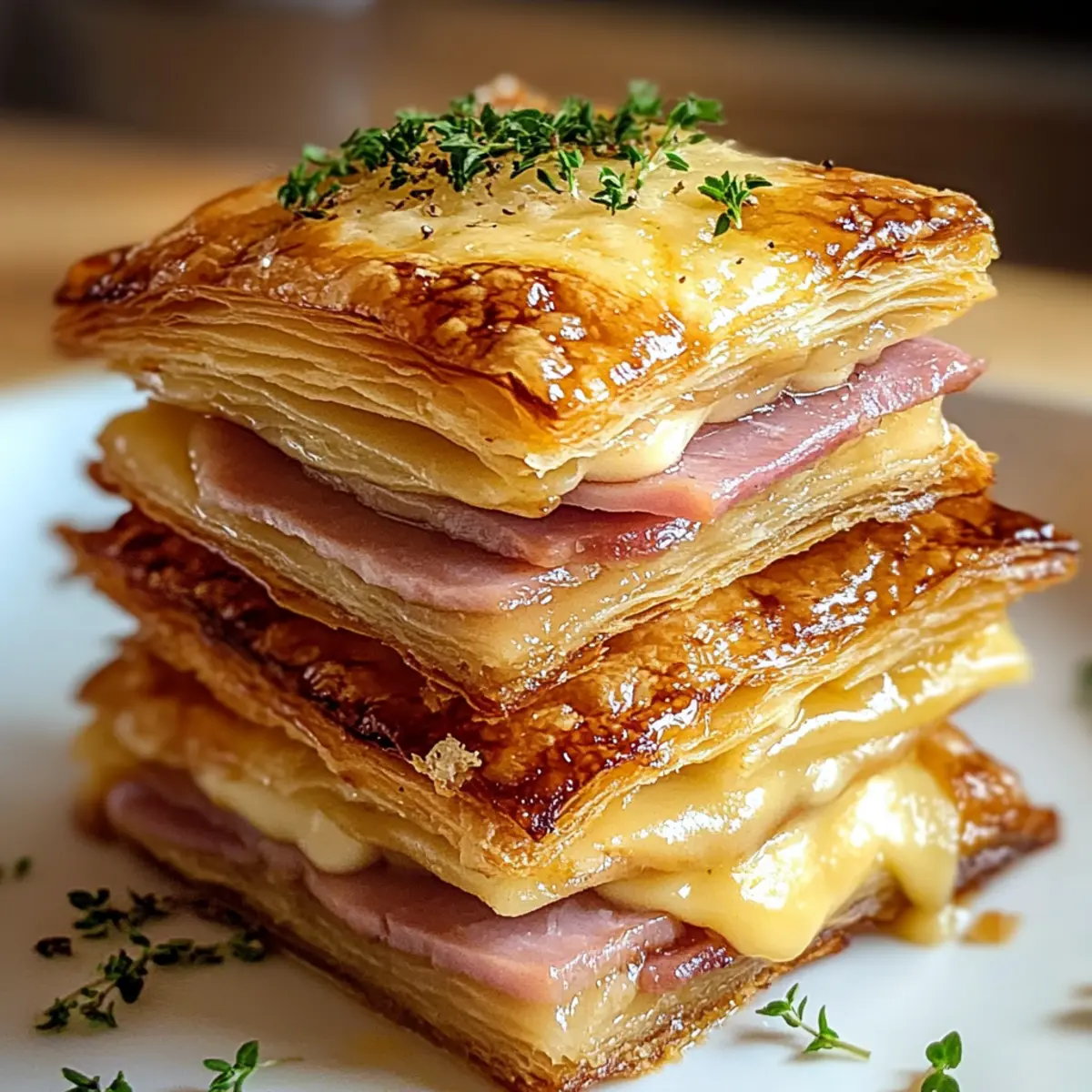 Crispy Ham & Cheese Puff Pastry Stacks for Effortless Brunch