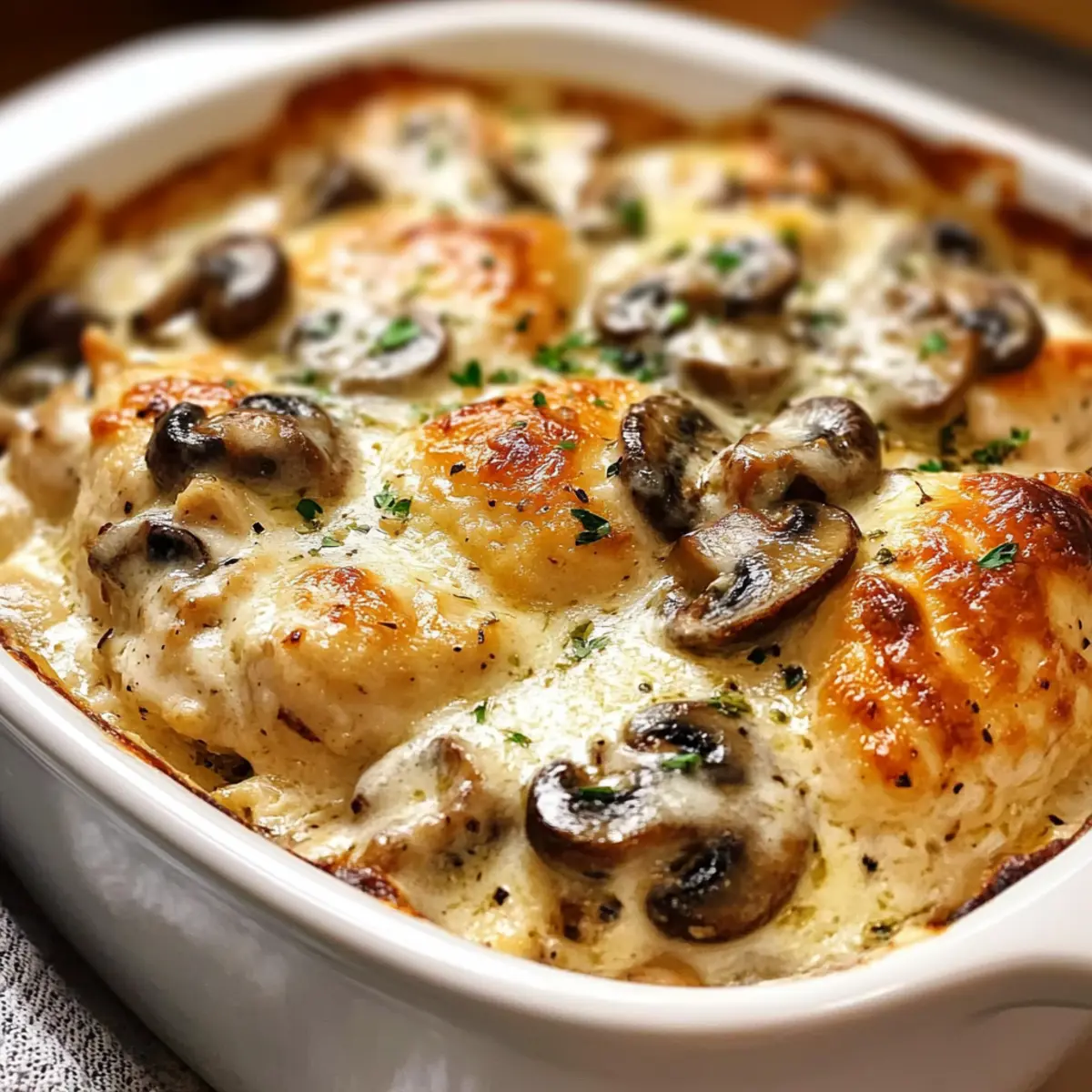 Creamy Garlic Mushroom Chicken Casserole for Cozy Nights