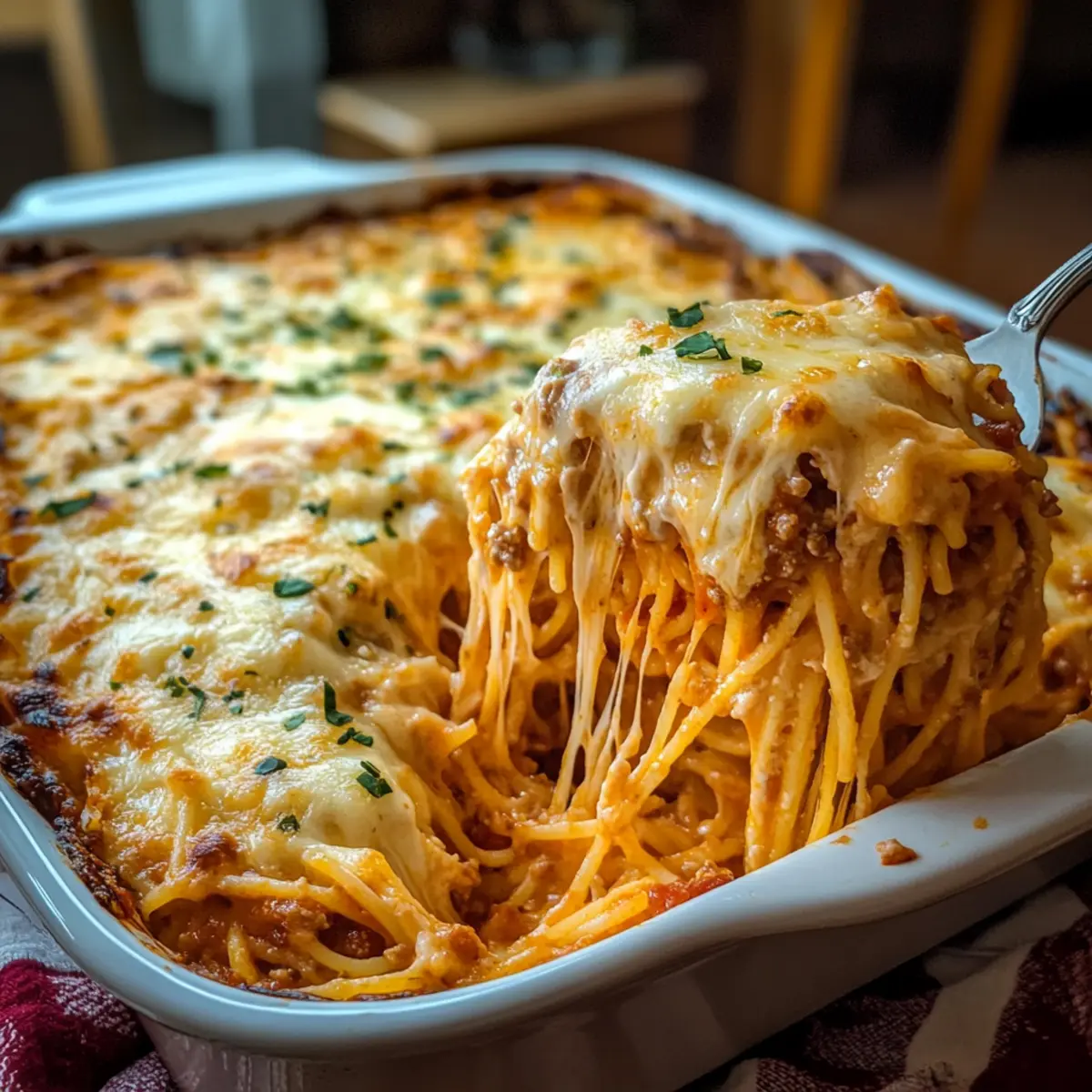 Baked Cream Cheese Spaghetti Casserole for Cozy Family Nights