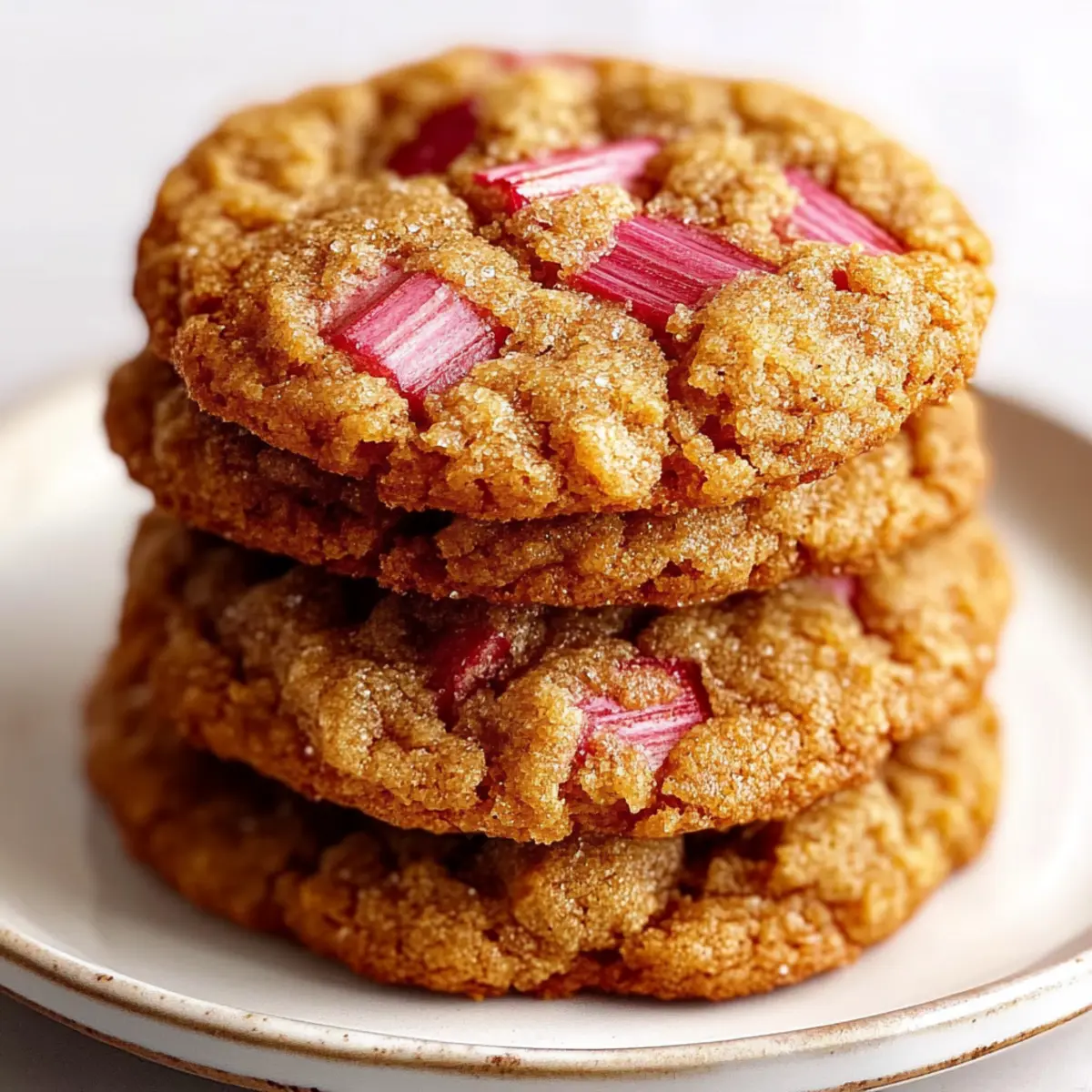 Brown Sugar Rhubarb Cookies – Chewy, Sweet-Tart Bliss