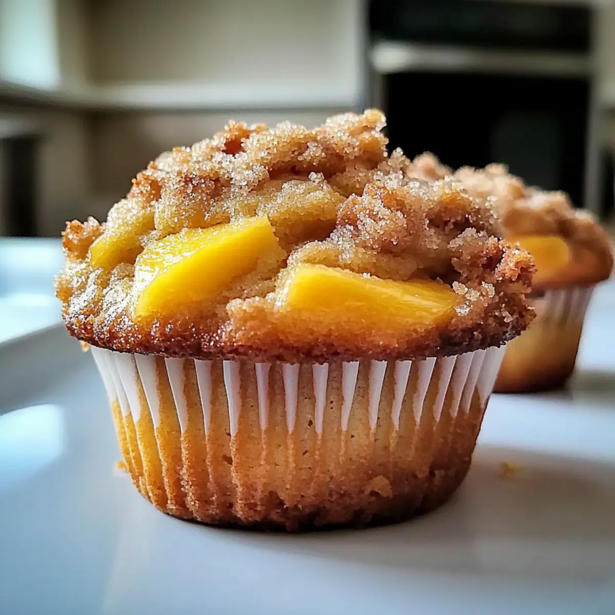 Amazing Peach Muffins with Crunchy Topping Just Like Grandma's