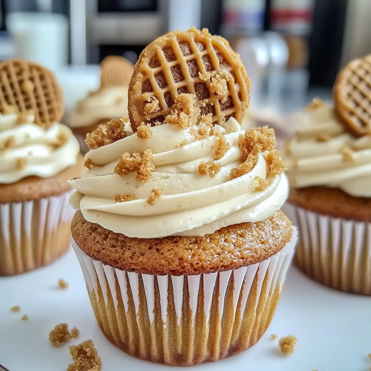 Biscoff Filled Cookie Butter Cupcakes for a Sweet Indulgence
