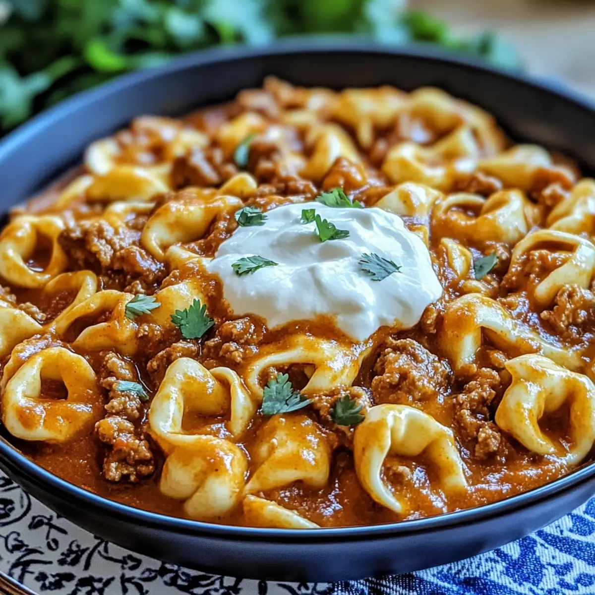 Cheesy Beef Enchilada Tortellini for a Cozy Dinner Night