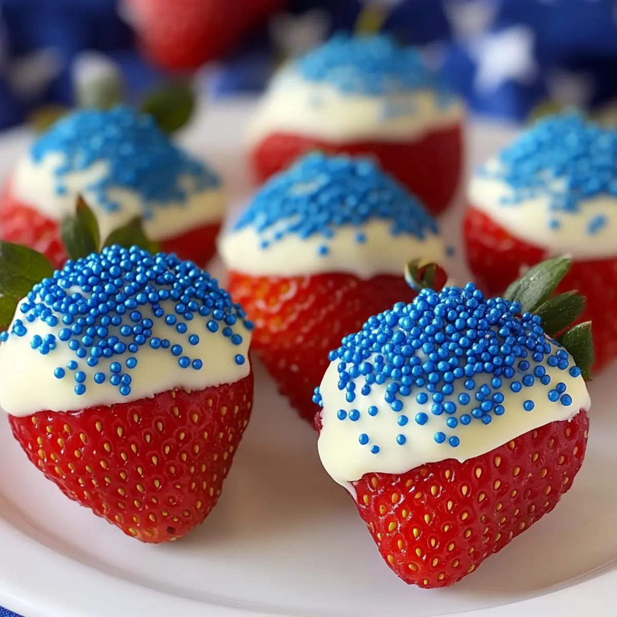 4th of July White Chocolate Dipped Strawberries Bliss