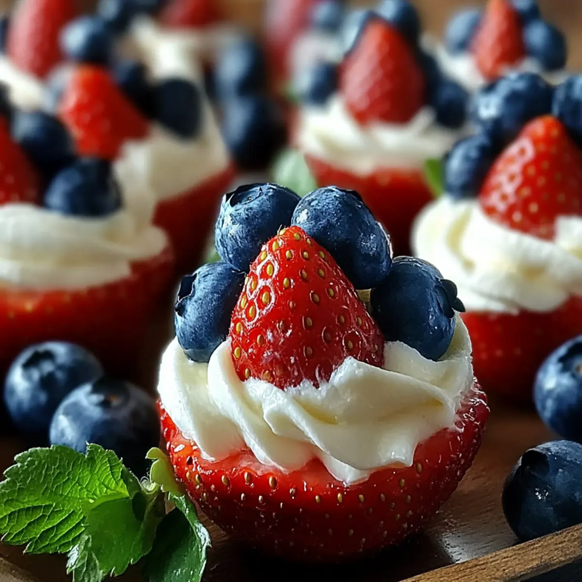 Red, White, and Blue Cheesecake Strawberries for Summer Fun