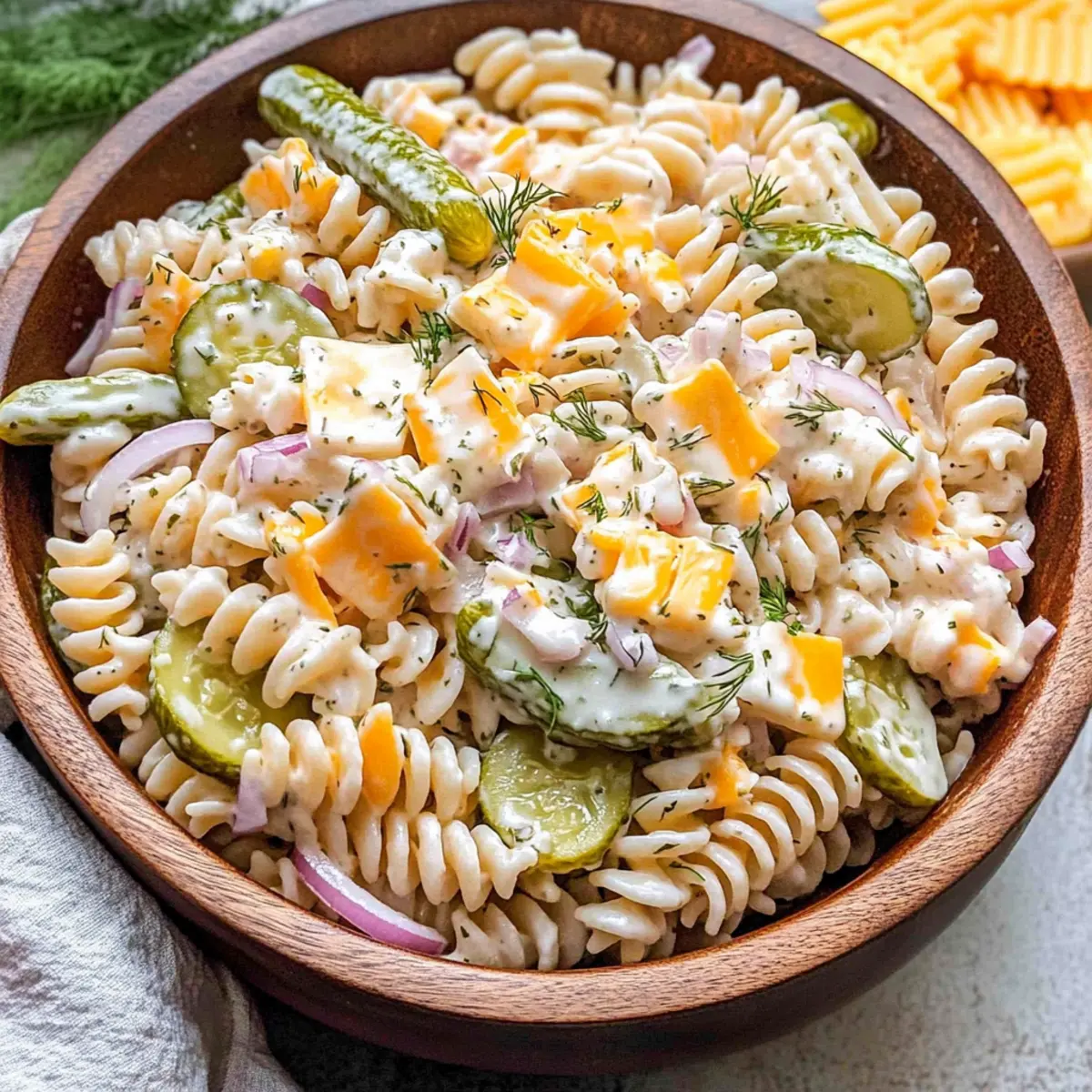 Dill Pickle Pasta Salad: Creamy, Crunchy, and Oh-So-Tangy!