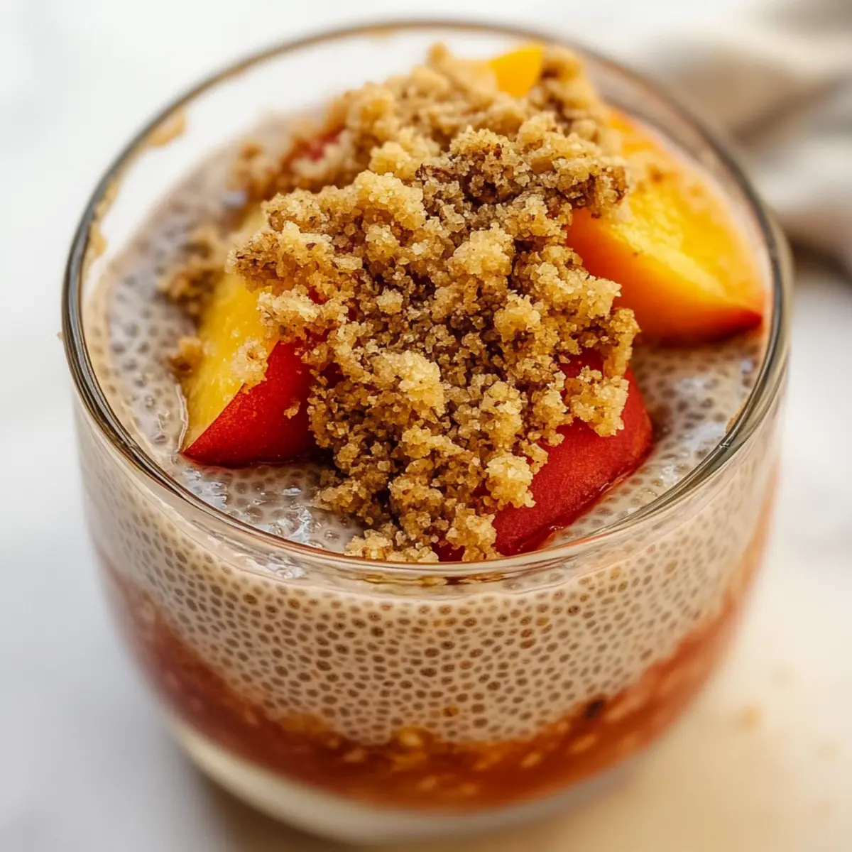 Peach Cobbler Chia Pudding: A Creamy Vegan Delight