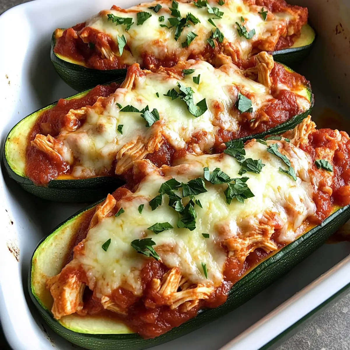 Keto Chicken Parmesan Zucchini Boats for Ultimate Comfort Eating