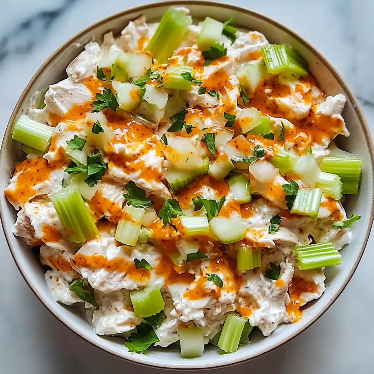 Zesty Buffalo Chicken Salad with Cottage Cheese Bliss