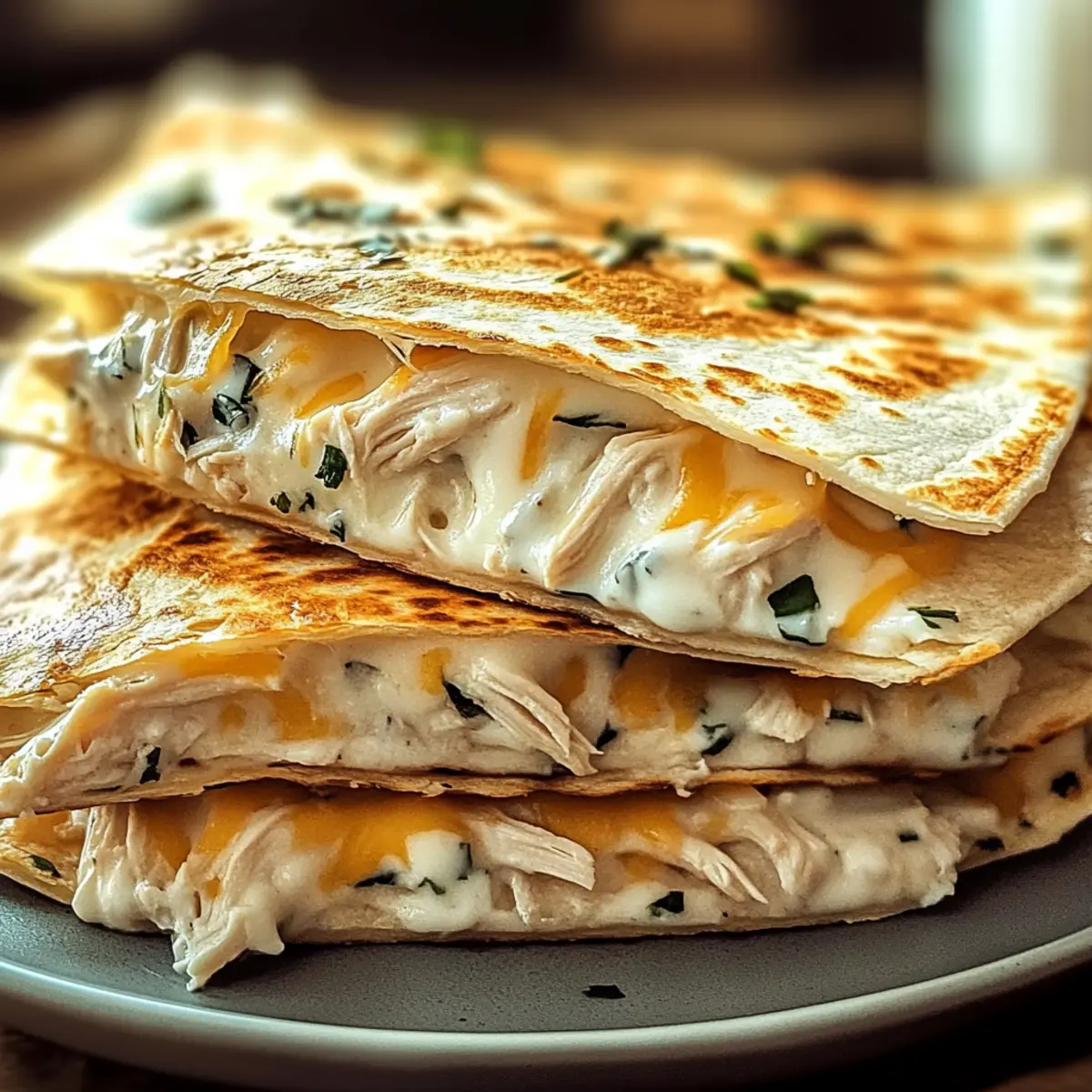 High-Protein Chicken Ranch Quesadilla: Quick and Easy Delight