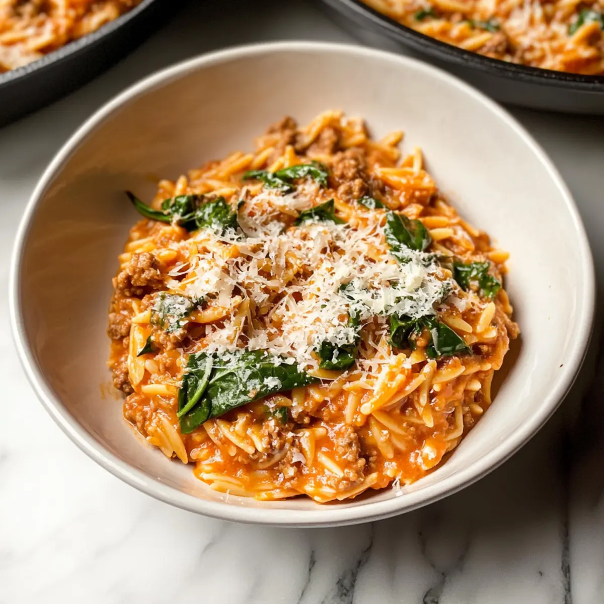 Creamy Ground Beef Orzo with Tomato Sauce for Cozy Nights